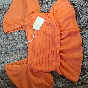 Beyond Words On or Off the Shoulder Orange Blouse